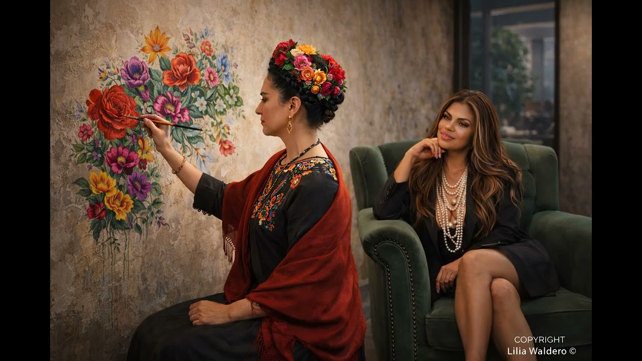 En The Wall of Frida, las flores, los colores y las faldas representan resistencia. By Lilia Waldero
