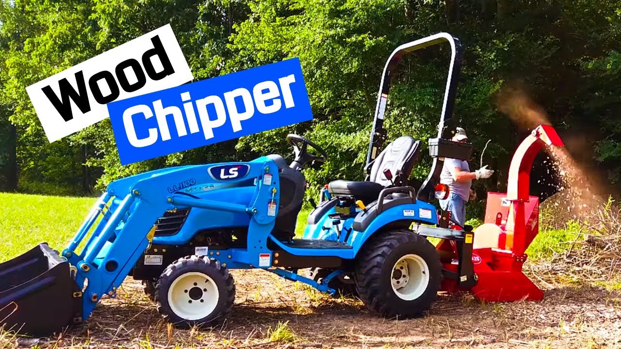 Wood Chipper on  LS MT125 Tractor