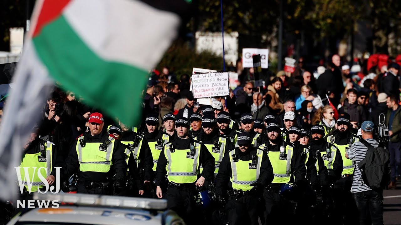 Police Detain Counterprotesters at Pro-Palestinian Rally in London | WSJ News