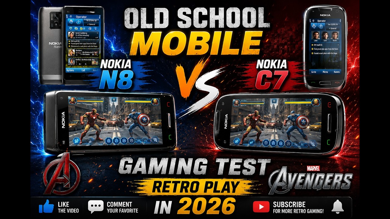 Nokia N8 vs Nokia C7 Gaming Test 2026 | Avengers Retro Game Performance Battle | Old School Mobile