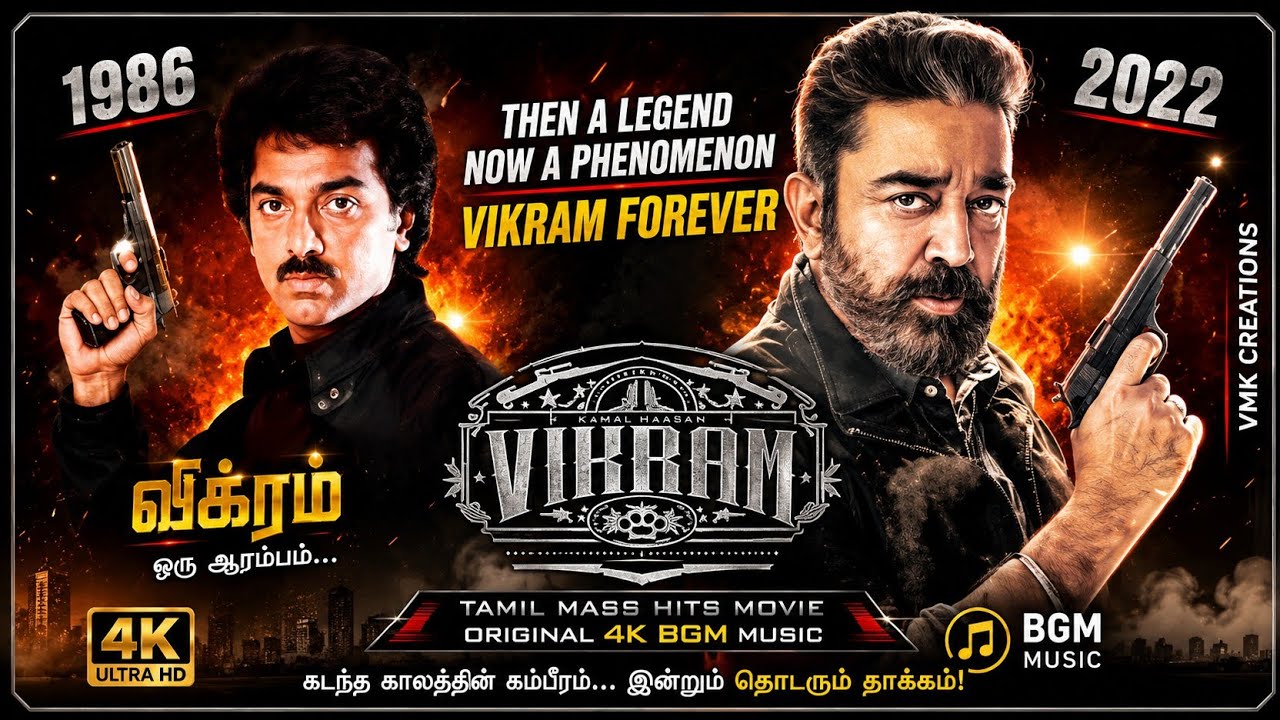 Vikram 1986 🔛 2022 Vikram | Tamil Mass Hits Movie | Original 4K BGM Music 🎶 | &lrm;@VMK Creations&nbsp;