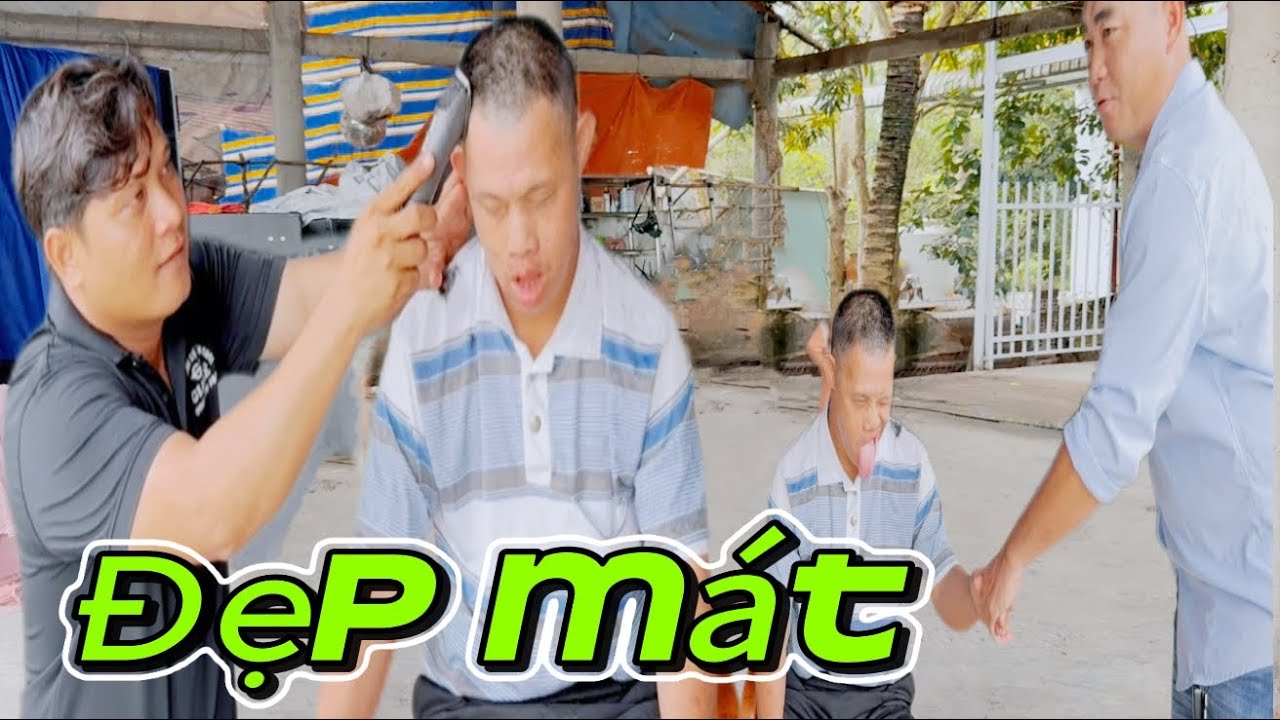 Nay em Luân làm thợ hớt tóc cho thuận để ăn Tết luôn 