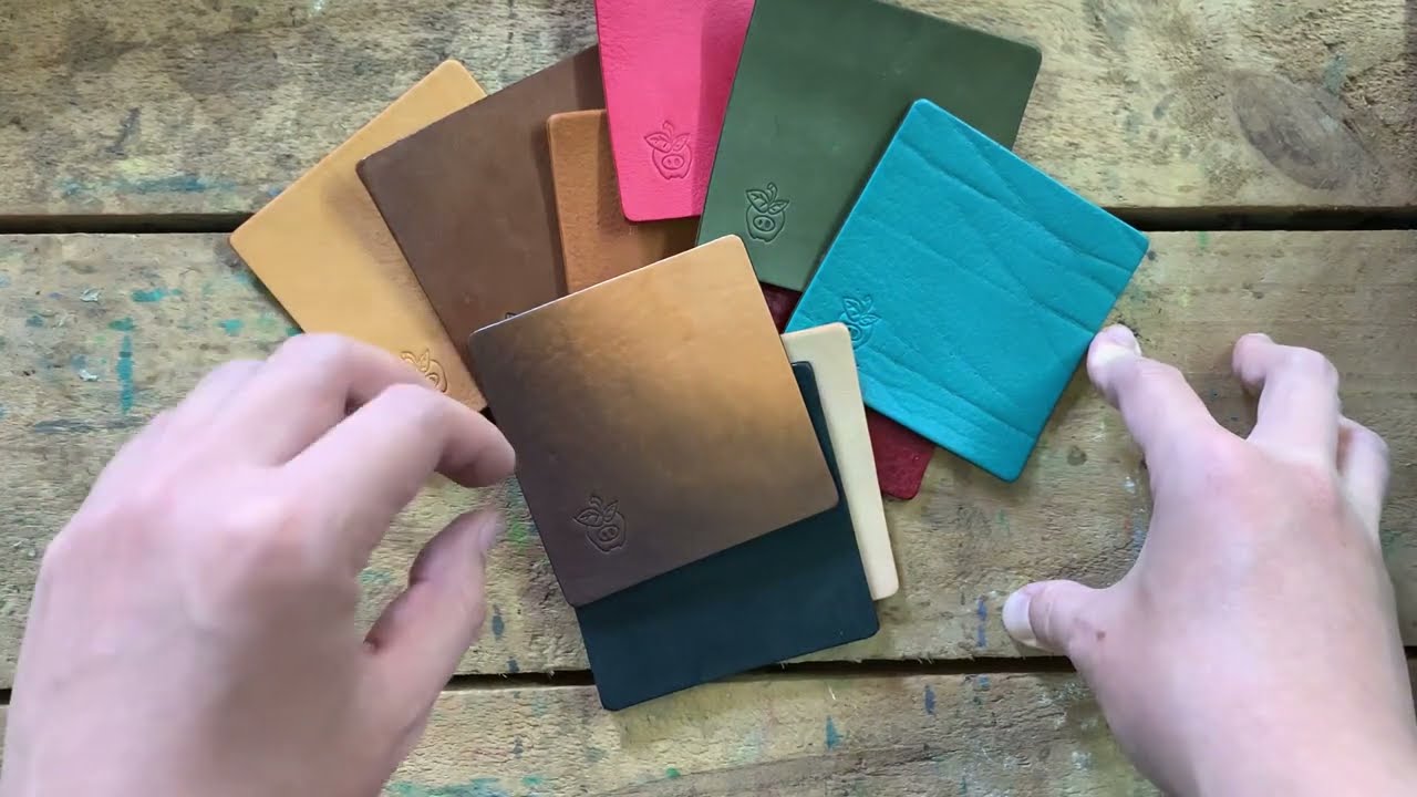 Apple Pig Leather sample (coaster)