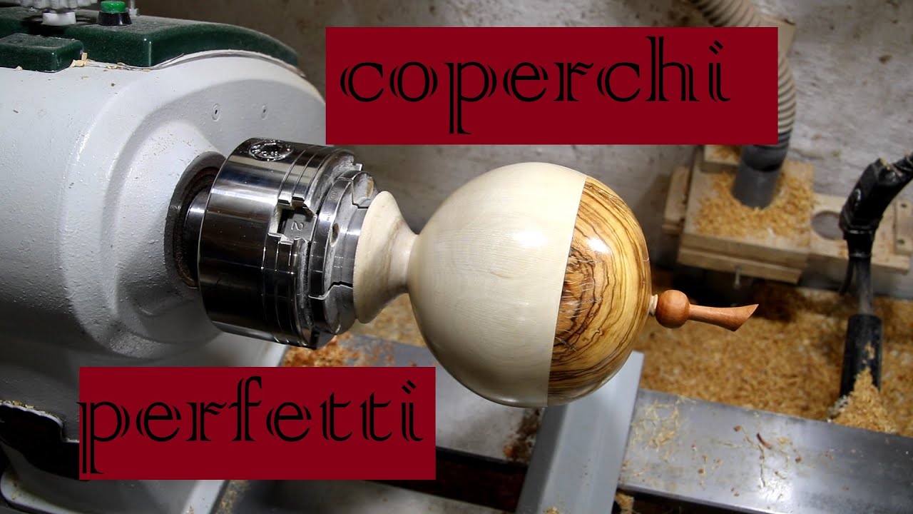 Tornitura di ciotola e coperchio con incastro perfetto e forma omogenea. tecnica semplice.