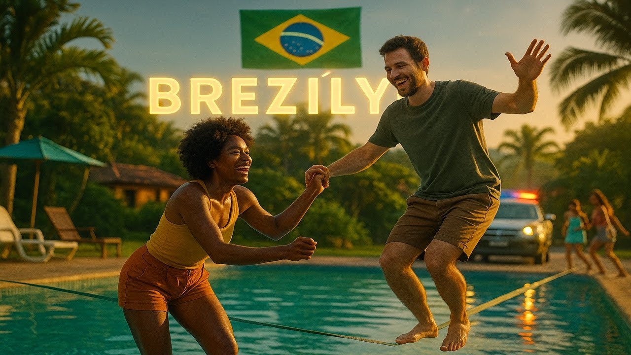 #1S/127B 🇧🇷 AFRİKALI KIZ BANA HAVUZDA SLACKLİNE ÖGRETMEYE ÇALIŞTI AMA...