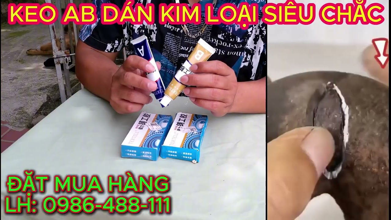 Keo AB Siêu Dính Dán Kim Loại – Chắc Hơn Hàn Xì, Bám Dính Cực Mạnh