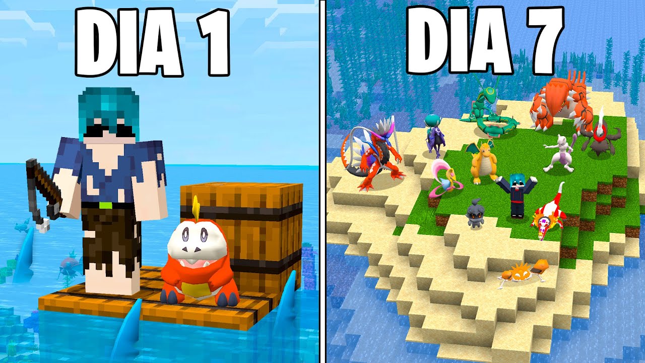 SOBREVIVI 100 DIAS NO OCEANO POKÉMON DO MINECRAFT - O FILME