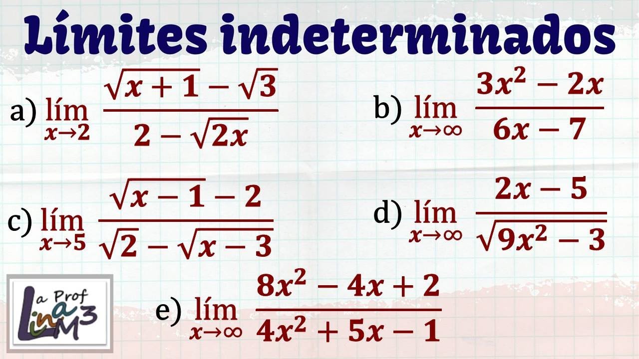 Limites indeterminados | Límites al infinito | La Prof Lina M3