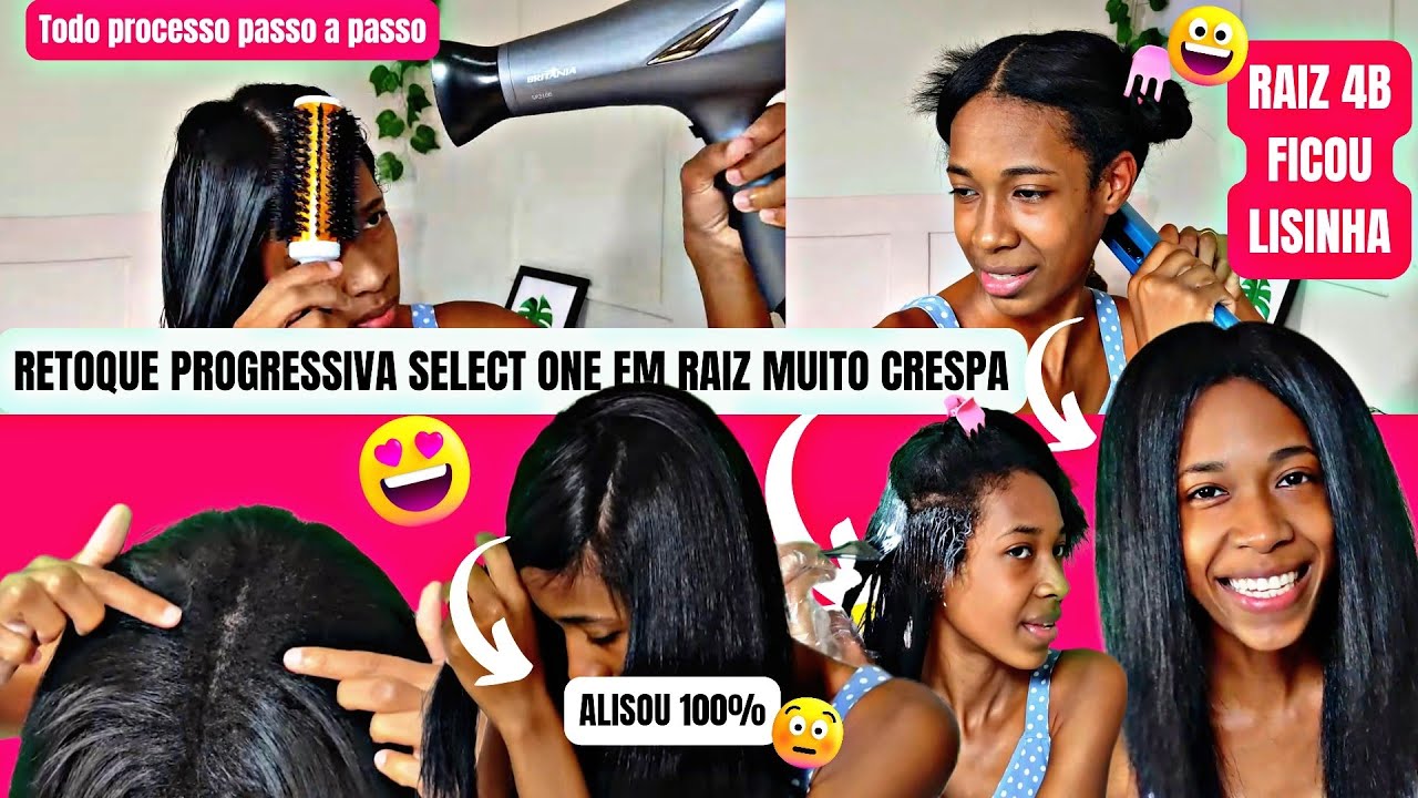 PROGRESSIVA SELECT ONE EM RAIZ CRESPA (4B)!! TODO PROCESSO PASSO A PASSO, FICOU LISO 100% INCRÍVEL!!