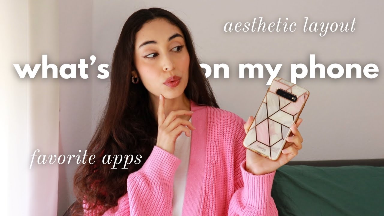 WHAT'S ON MY PHONE 2024 ☁🎧 | how I organize my phone, aesthetic layout & favorite apps