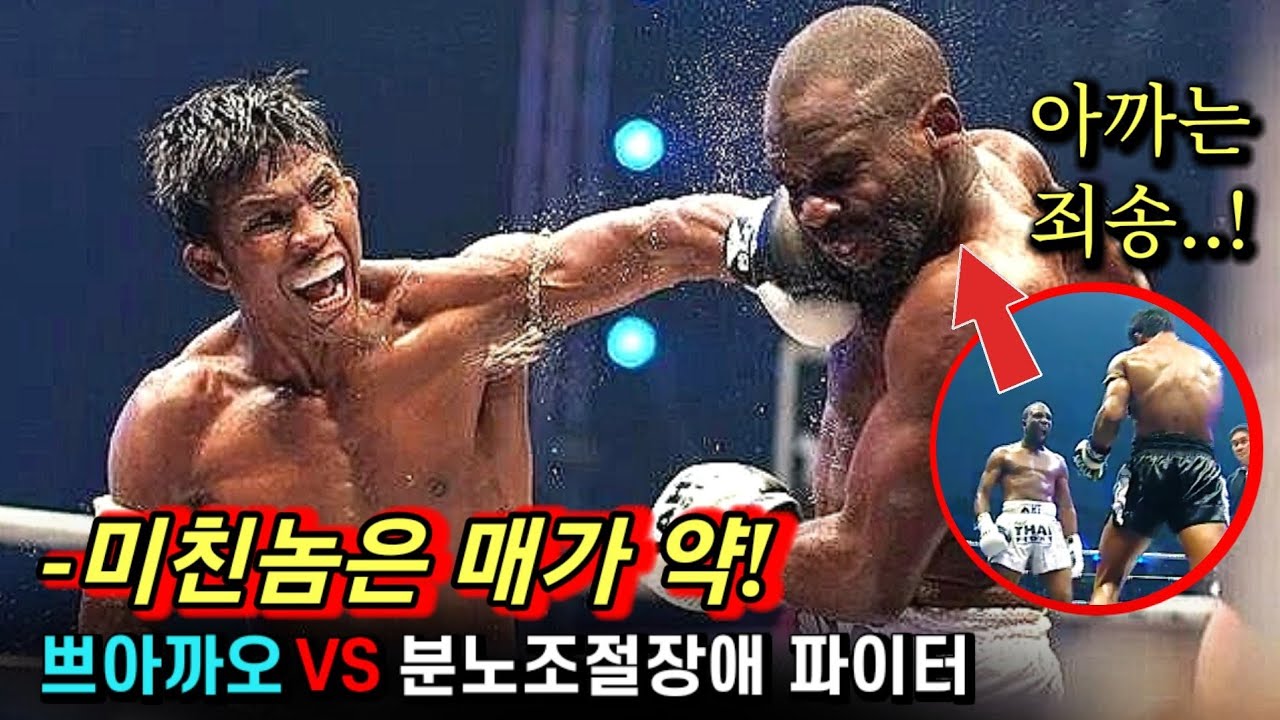 쁘아까오를 개도발하고 인간 샌드백이 된 분노조절장애 파이터