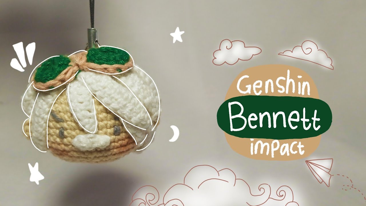 Bennett genshin impact crochet keychain amigurumi bennett genshin crochet