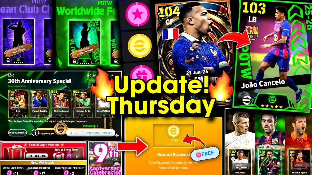 New Special Campaign & Free Epic 🤩 What Is Coming On Thursday And Monday In eFootball 2026 Mobile