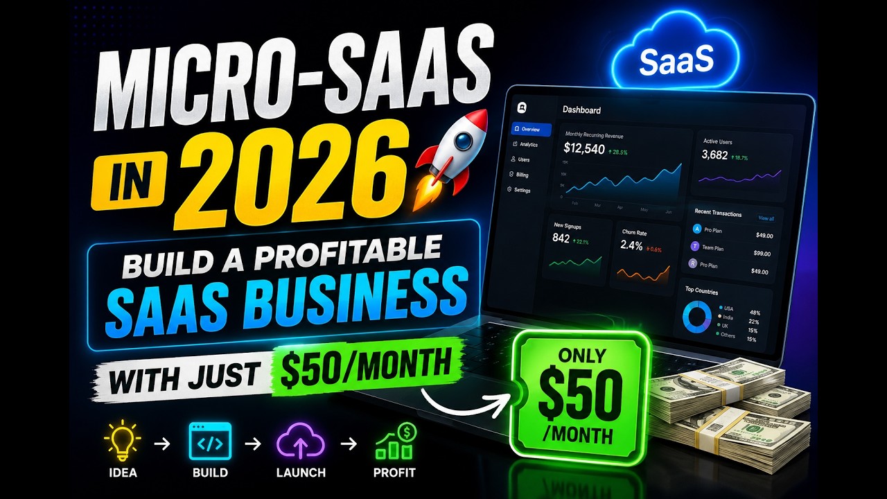 Micro-SaaS in 2026 🚀 | Build a Profitable SaaS Business with Just $50/Month