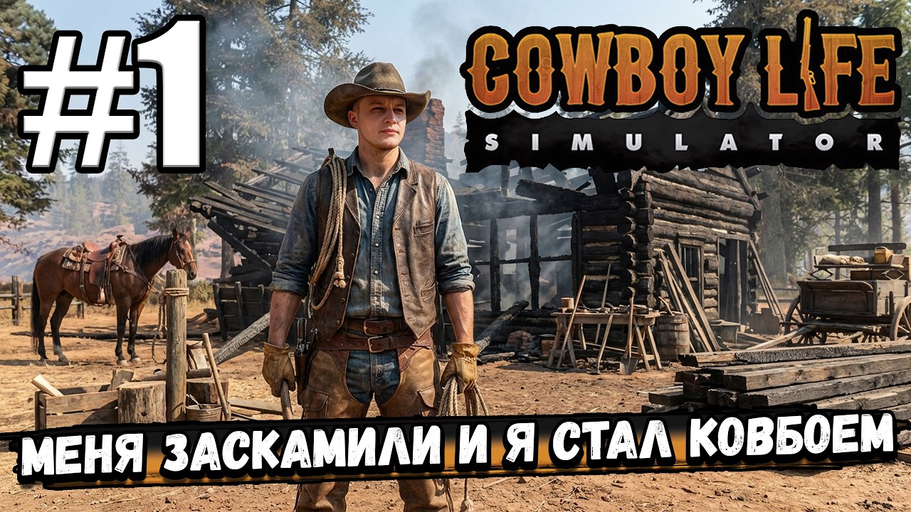 НОВАЯ ИГРА! СМЕСЬ МАЙНКРАФТА И РДР! КАК МЕНЯ ЗАСКАМИЛИ И Я СТАЛ КОВБОЕМ В ► Cowboy Life Simulator #1
