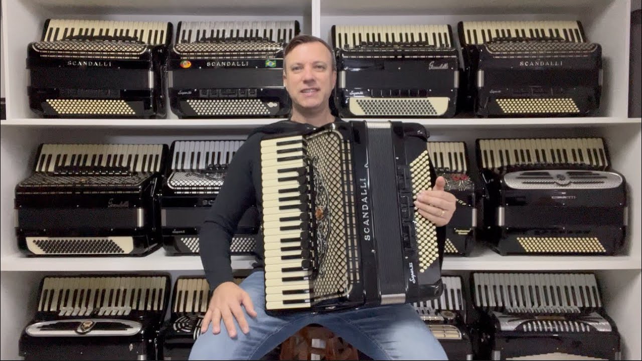 Acordeon Scandalli Super VI - Cassoto Duplo - 12/9 Registros - 49 cm - Jeferson Oliveira