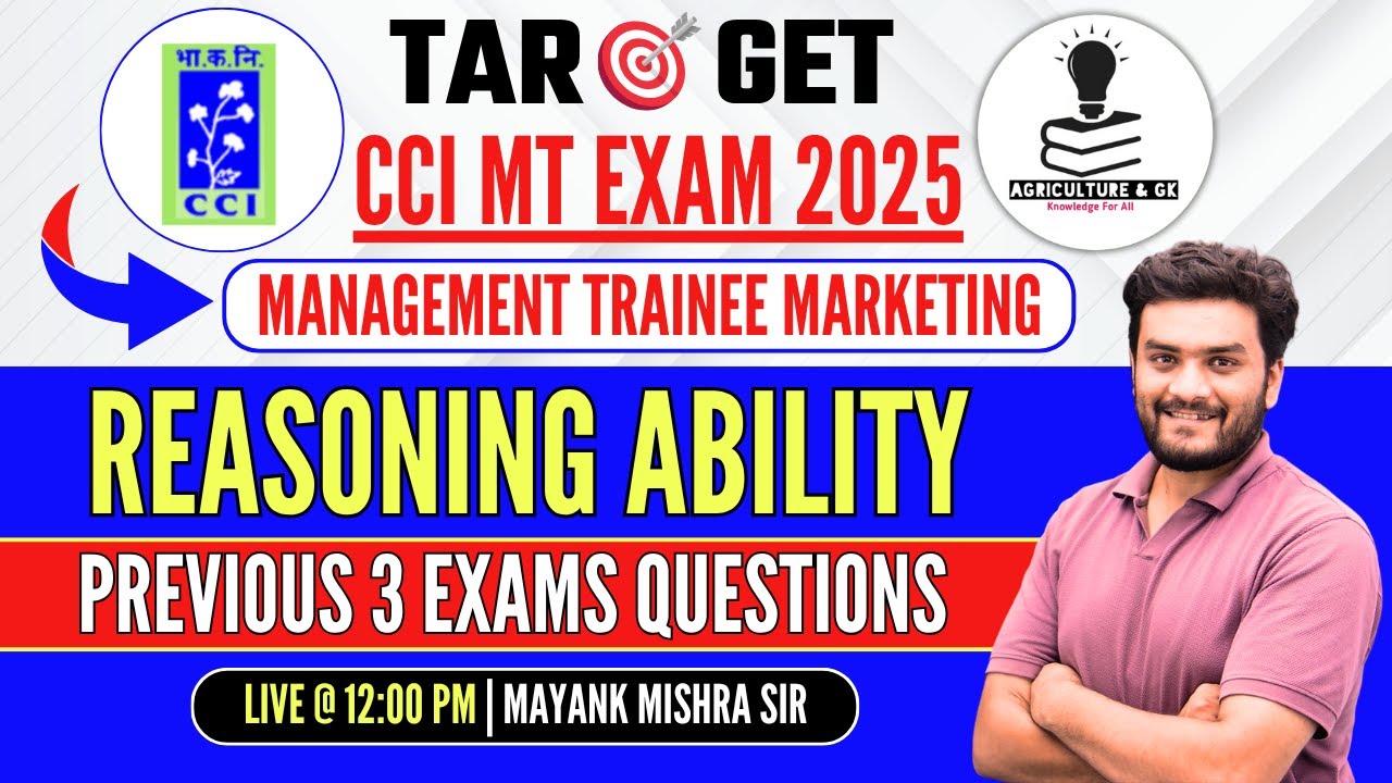 Cotton Corporation of India Previous 3 Exam Reasoning Questions | CCI MT Reasoning Question Paper