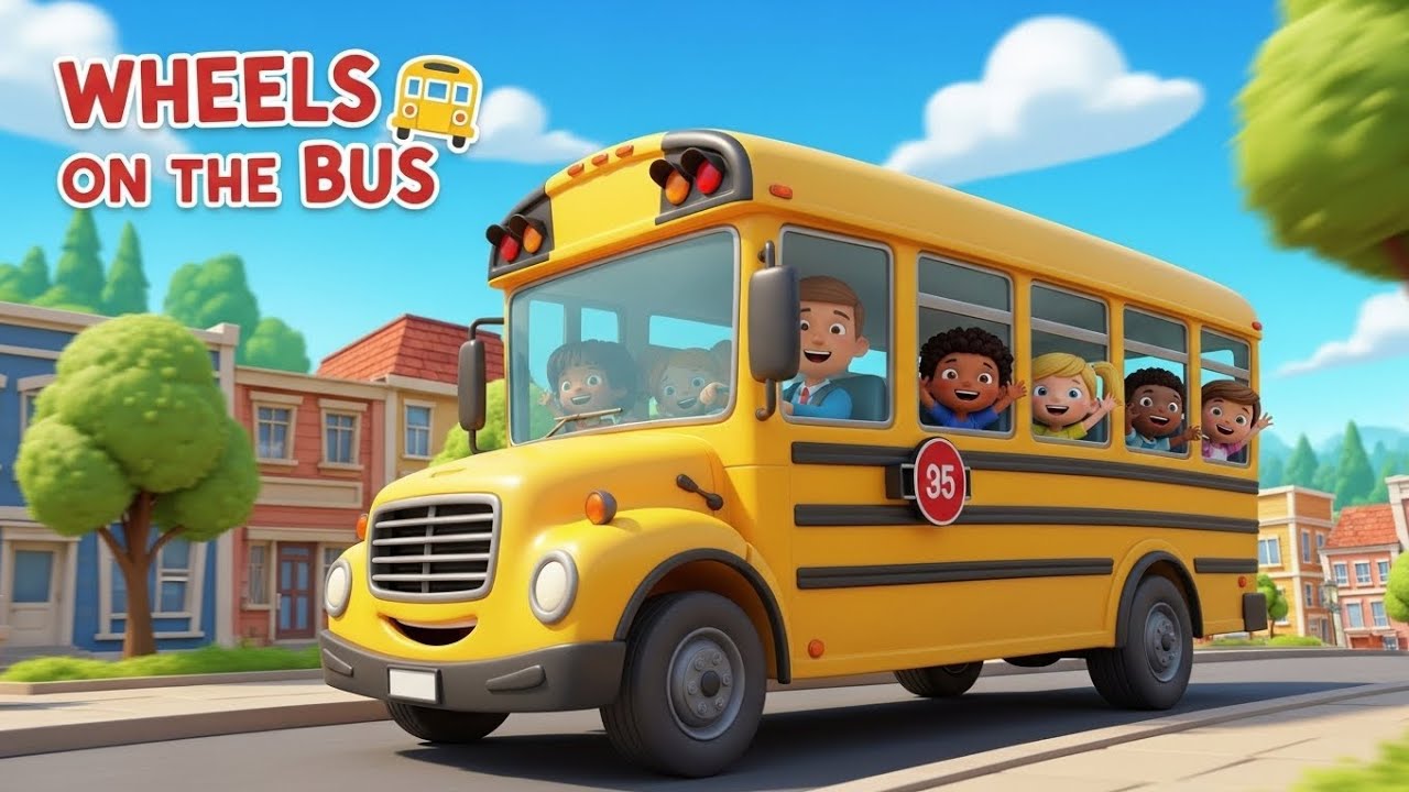 Wheels on the Bus 🚍 | Colorful Nursery Rhyme for Children