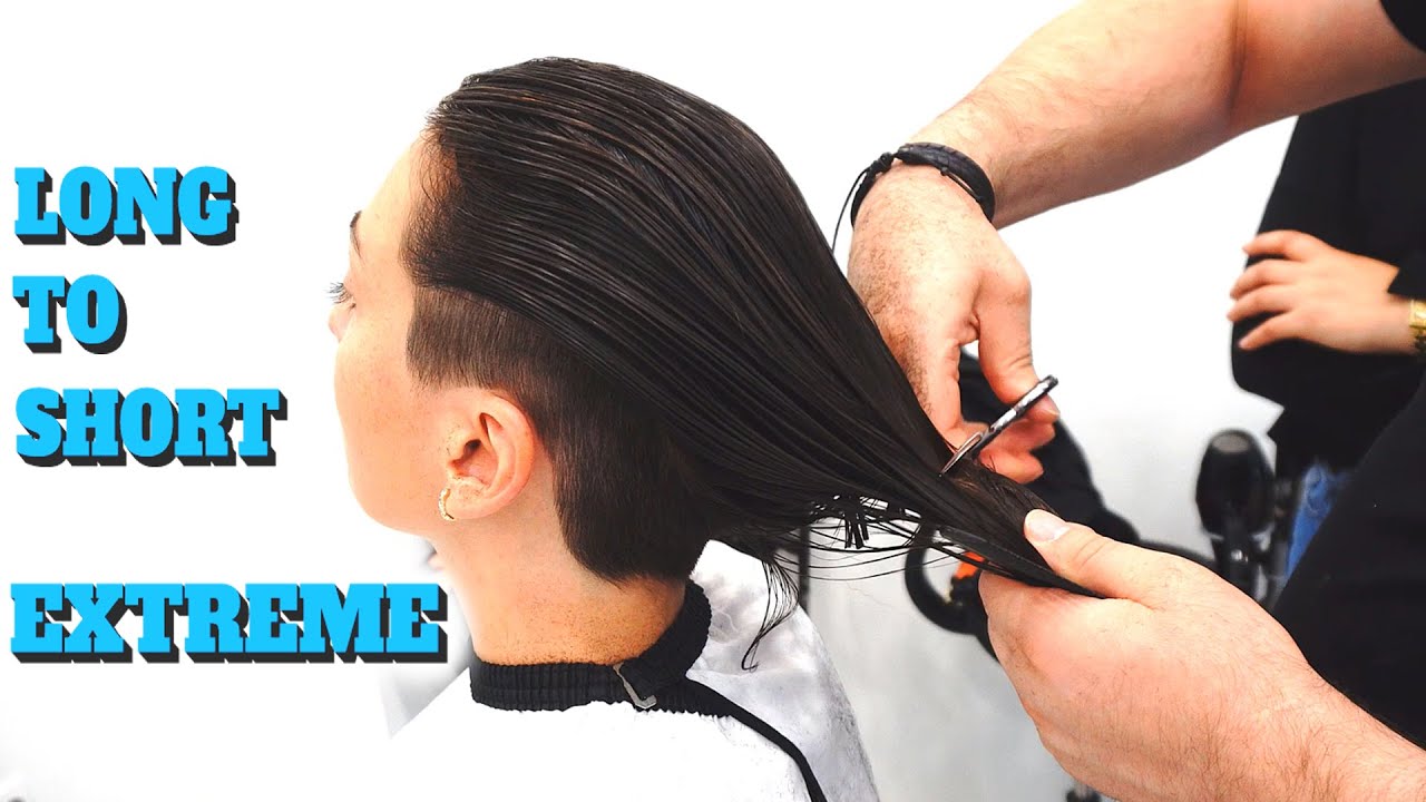 DRASTIC HAIRCUT - LONG TO SHORT PIXIE WITH SHAVED SIDES