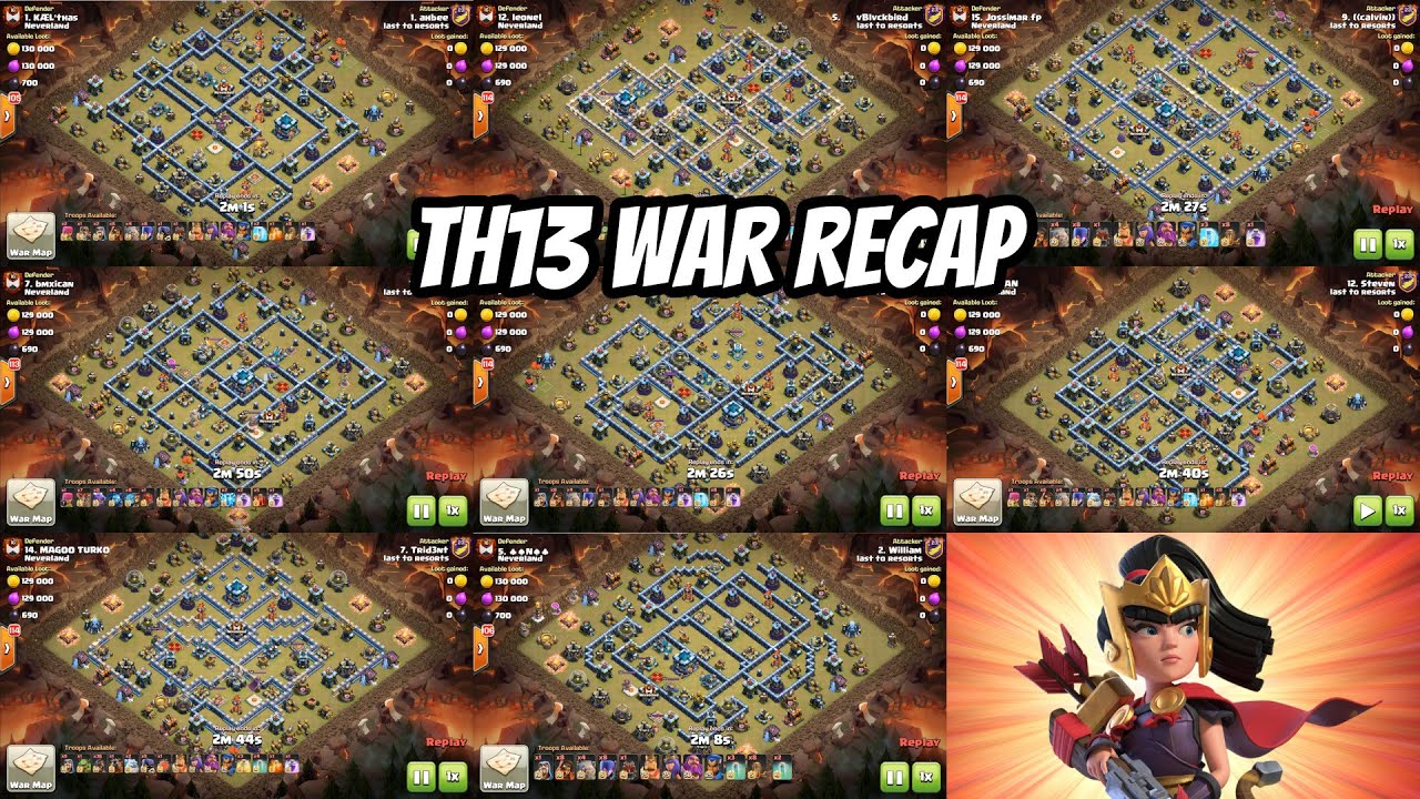 TH13 War Recap With Golem Avalanche, Lavaloon, Dragons, Mass Hogs, and More | Clash of Clans
