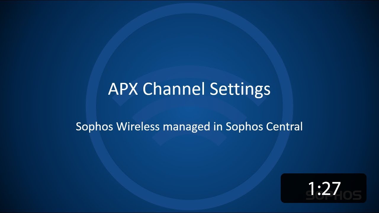 Sophos Wireless: APX Channel Settings