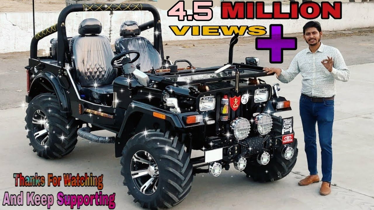 MODIFIED JEEPS...ALL BLACK JEEP WITH TRAILS...JAIN MOTORS 8199061161
