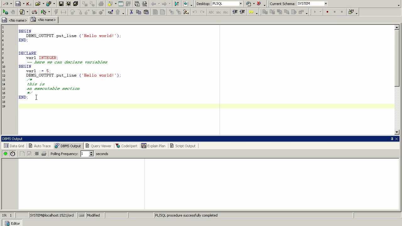 Учебник PL/SQL Oracle, Введение в Oracle, Основы PL/SQL (Урок 1)