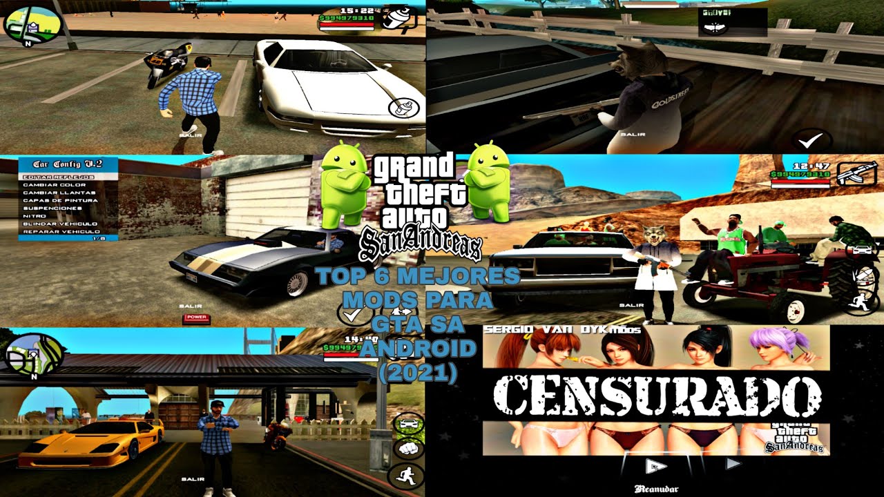 TOP 6 MEJORES MODS PARA GTA SA ANDROID (2021) ft.Gold Streetツ