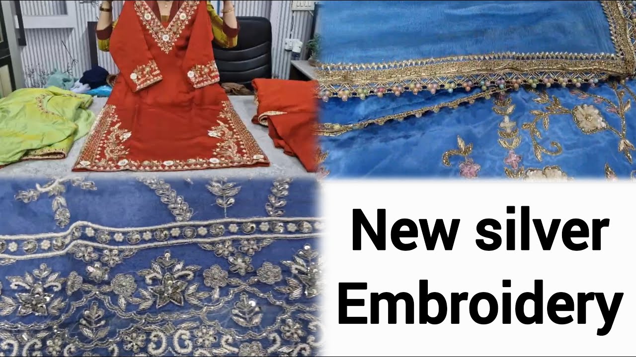 New suit with silver work by gurleen boutique