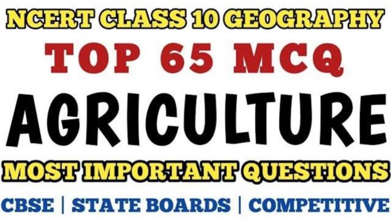 Best MCQ Agriculture Class 10 | NCERT based MCQ Class 10 Geography #class10mcq #ncert #agriculture