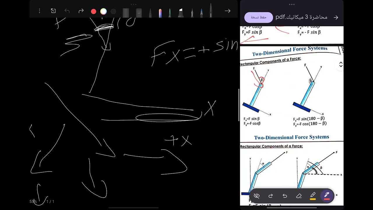 شرح المحاضرة الثالثة ميكانيك هندسي جامعة العين مرحلة اولى 