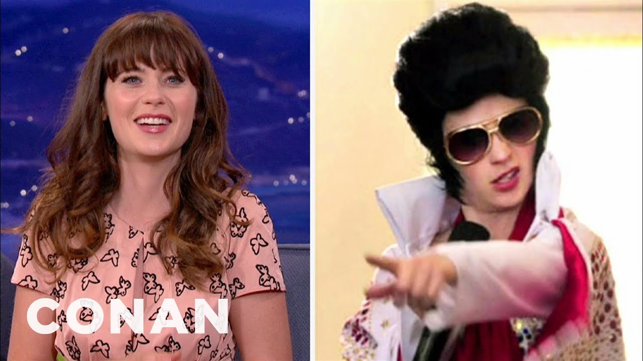 Zooey Deschanel Channels Elvis | CONAN on TBS
