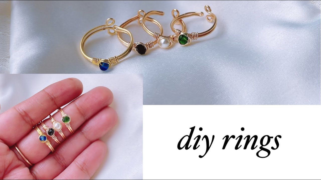 diy rings/how to make simple and delicate stackable rings at home/wire wrapped rings/handmade rings