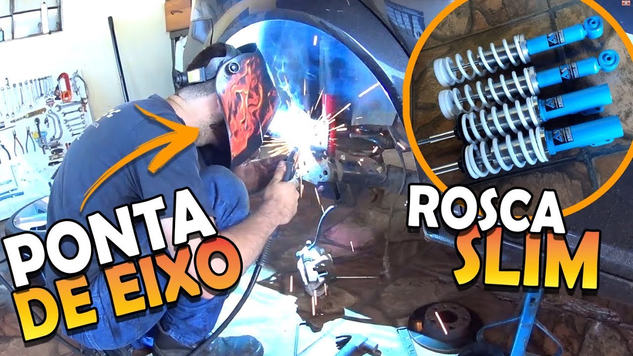 INSTALEI SUSPENSÃO DE ROSCA SLIM E FIZ PONTA DE EIXO NO GOLF *projeto golf baixo* (Igor César)