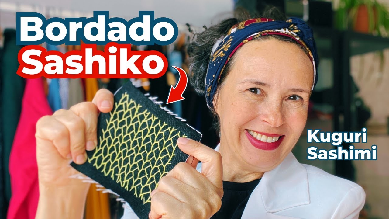 Sashiko Tutorial: Aprenda a fazer o desenho Kuguri Sashimi da técnica de Bordado Sashiko