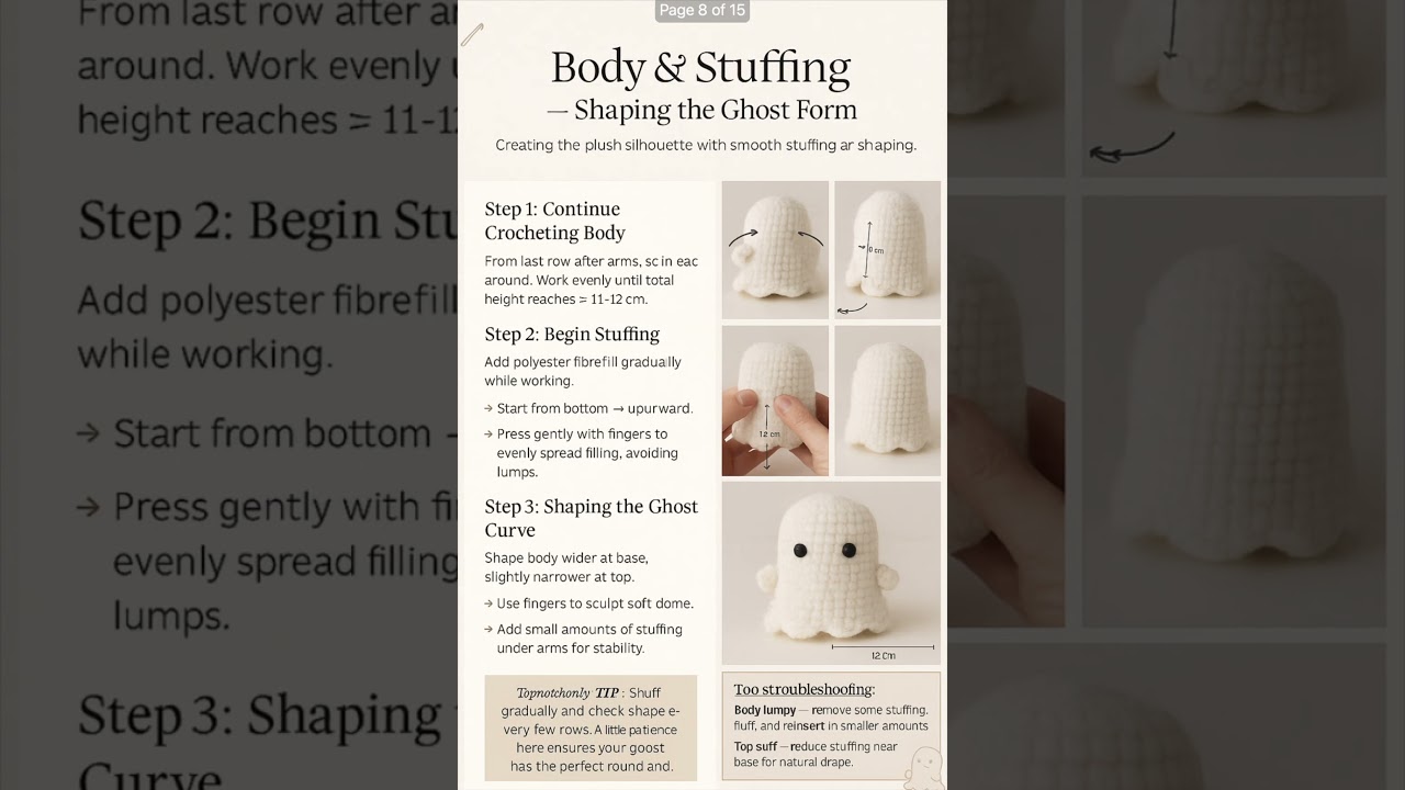 Ghost Amigurumi Crochet Pattern PDF &bull; Beginner Friendly DIY Halloween Plush &bull; Easy Step-by-Step