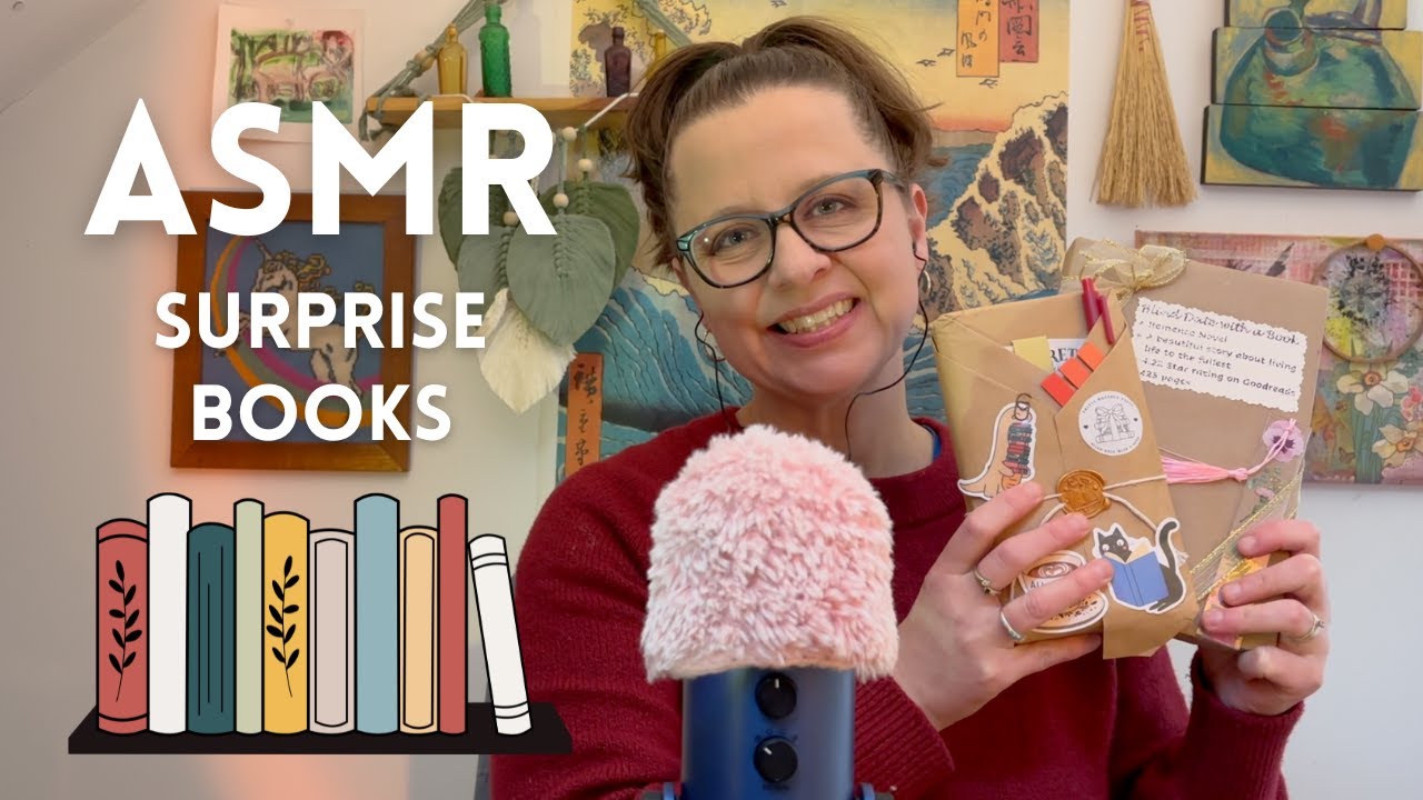 ASMR Unwrapping Surprise Books 😊📚 Sticky Tapping, Tracing, Brown Paper Packages