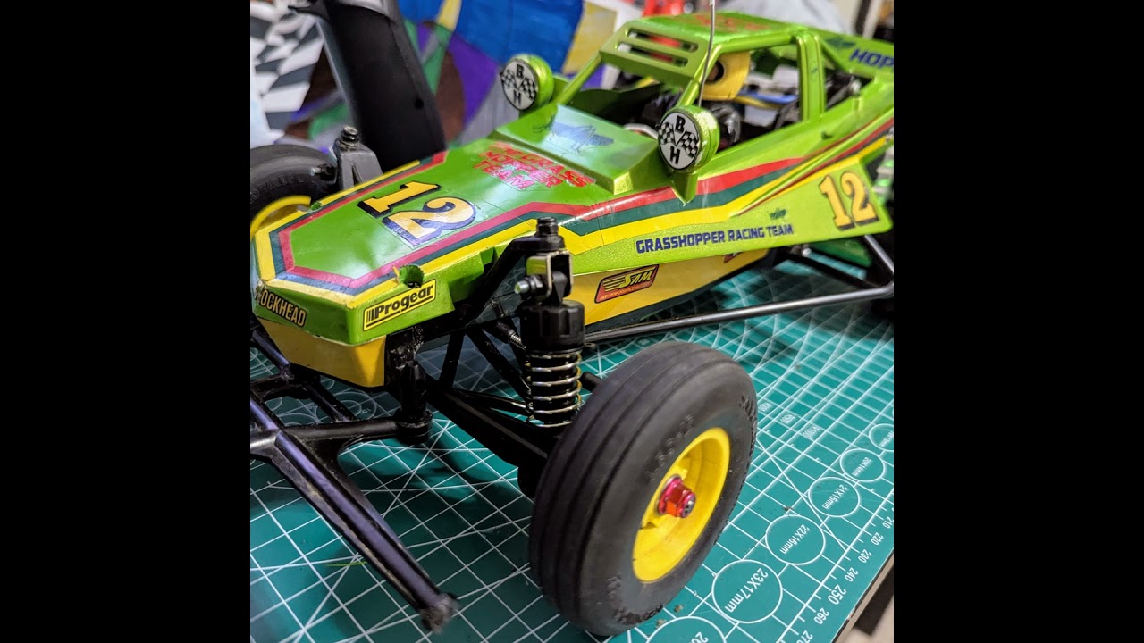 The Tamiya Grasshopper Hop-Ups: Oil-Filled CVA Shock Dampers using Grasshopper II (or Rising Figh...
