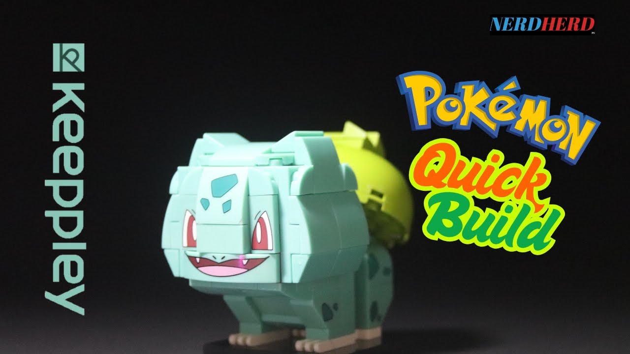 Bulbasaur keeppley blocks miniature quickbuild (#nerdherd plays) #pokemon #toys #keeppley #asmr