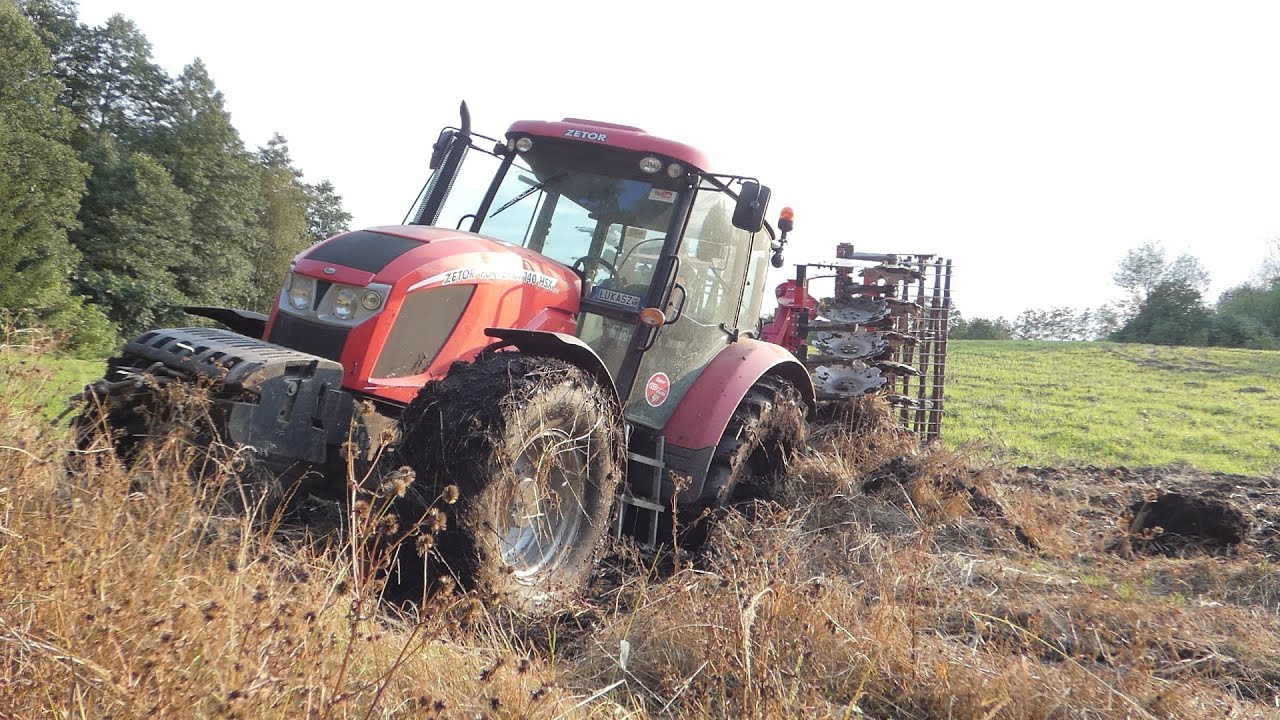 Wtopa!!!Zetor dęba!!!Ciężkie talerzowanie nieużytku!!!Dźwięk silnika