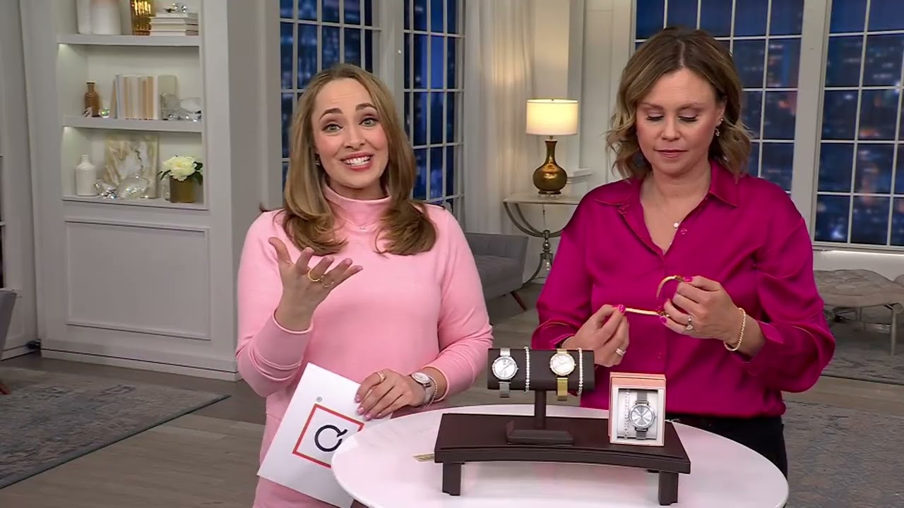 Diamonique Tennis Bracelet and Watch Set, Sterling Silver on QVC