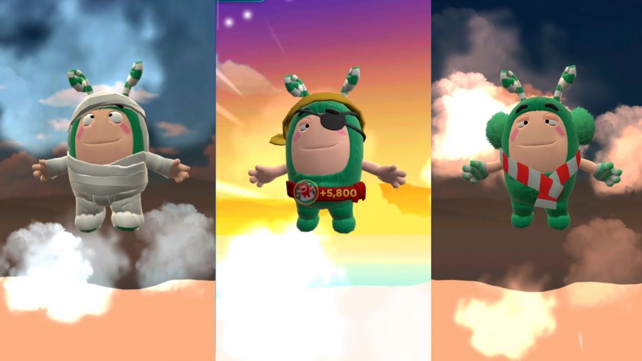 Oddbods Pirate Zee vs Christmas Zee vs Halloween Zee | Oddbods Turbo Run | Android Gameplay