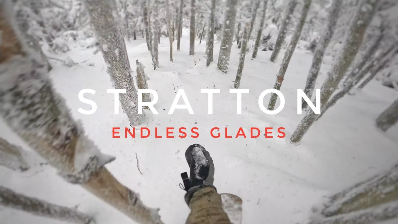 Top to Bottom Endless Glades Run at Stratton, Vermont in Early December - GREAT Conditions