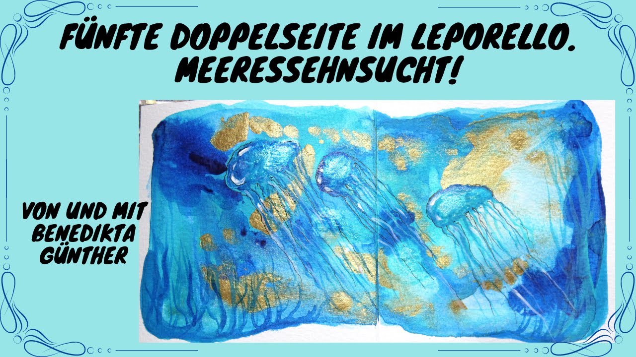Fünfte Doppelseite im Leporello. Meeressehnsucht!