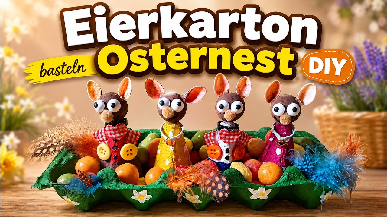 OSTERNEST basteln aus Eierkarton | Osterhasen | Ostern DIY