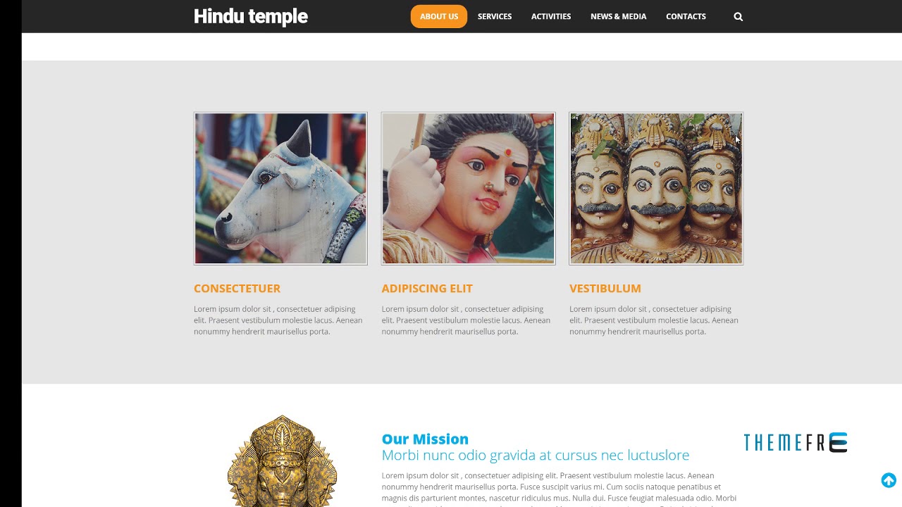 Hindu Temple Website Template TMT | Free Template  Laverne Lane