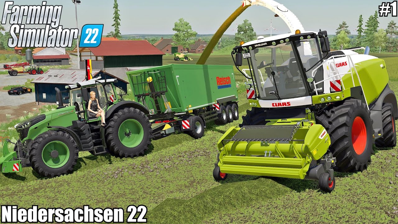 New map, lets start a new career with GRASS SILAGE harvesting│Niedersachsen 22│FS 22│ Timelapse 1