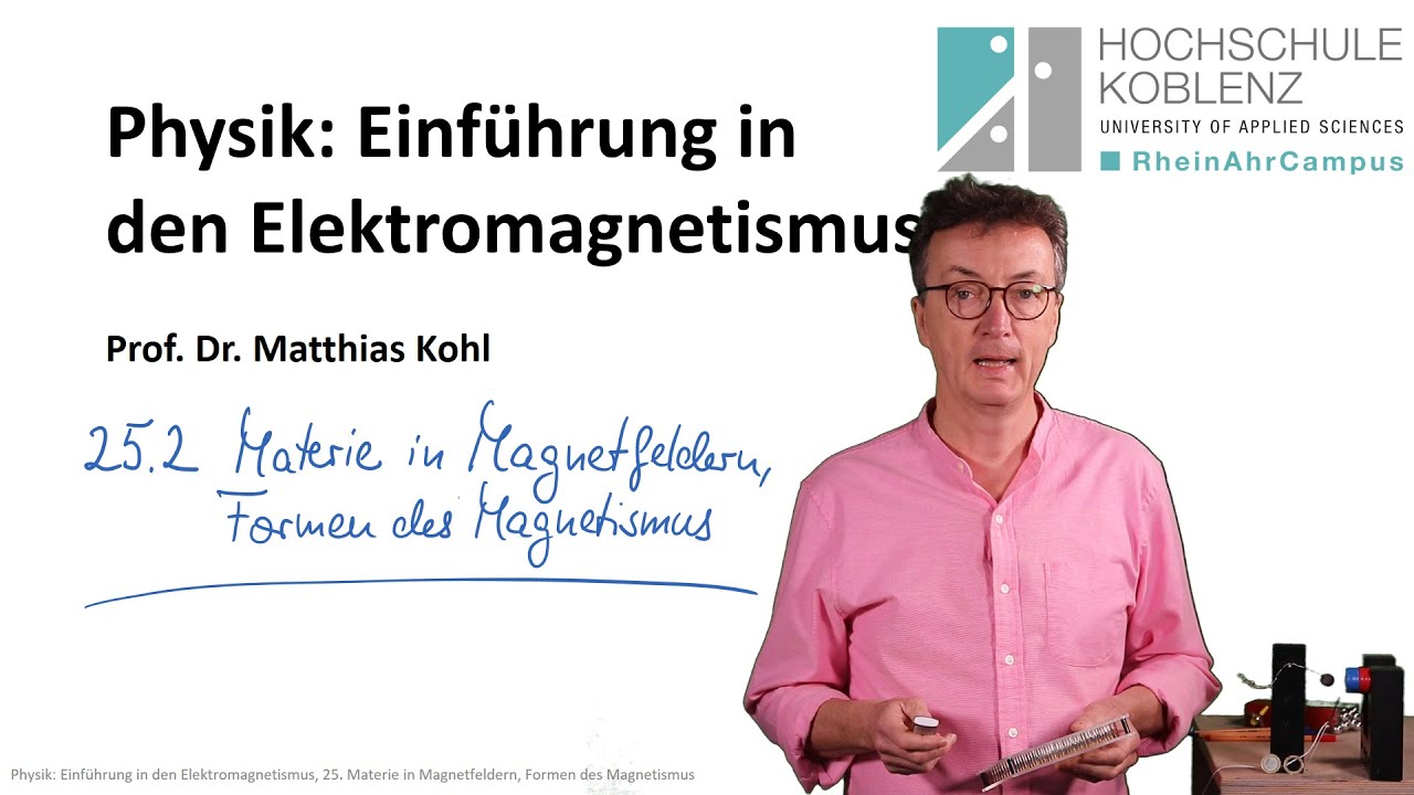Diamagnetismus, Paramagnetismus, Ferromagnetismus, Physik Elektromagnetismus Vorlesung, Kapitel 25.2