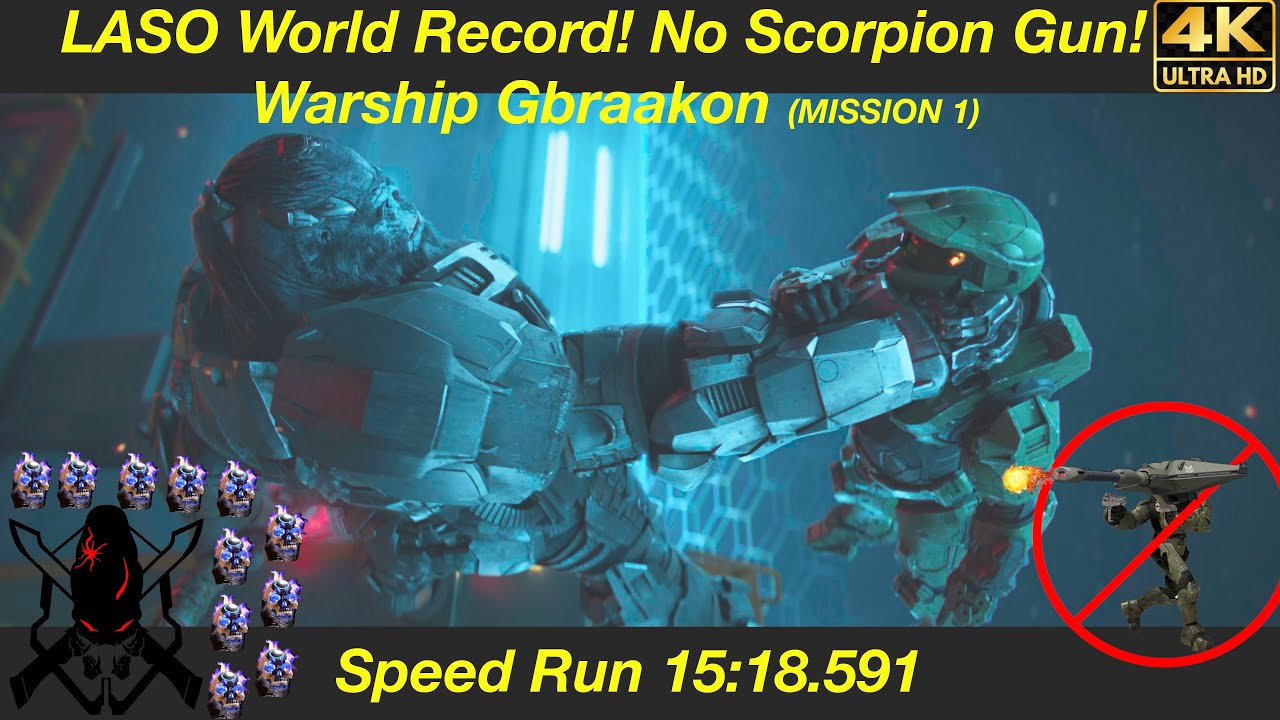 Halo Infinite Warship Gbraakon Legendary All Skulls On |No Tank Gun! No Upgrades! LASO World Record!