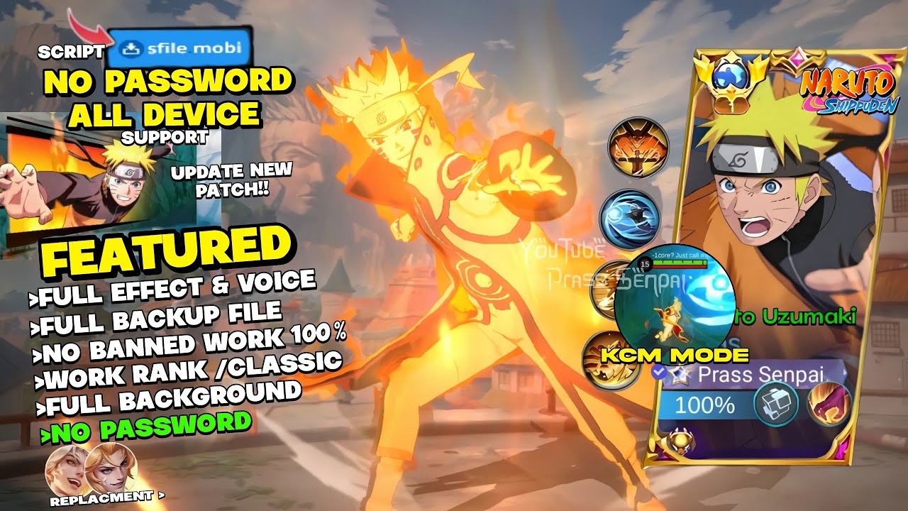 KCM MODE Script Skin Lukas Naruto No Banned | No Password | Effect Voice - Patch Terbaru 